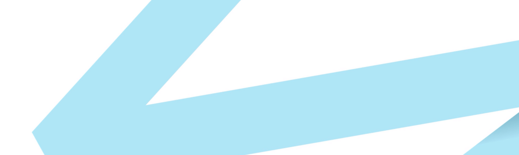 Straight light blue ribbon on white background.
