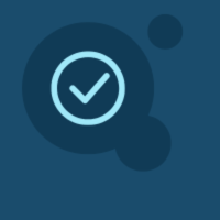 Tick in circle icon symbolling qualification checks and workforce compliance management.