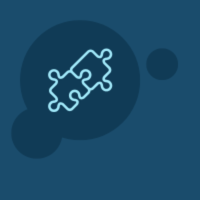 Puzzle piece icon insight into visualised data