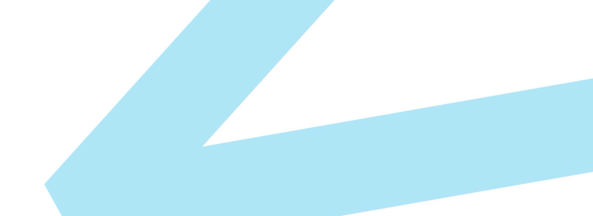 Straight light blue ribbon on white background.